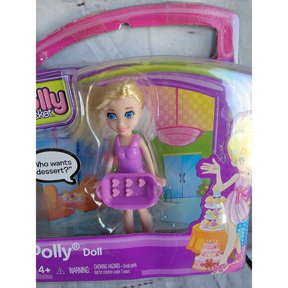 Polly Pocket 3 Inch Doll w/ Dessert Tray Hearts NEW X1504 - Picture 2 of 4